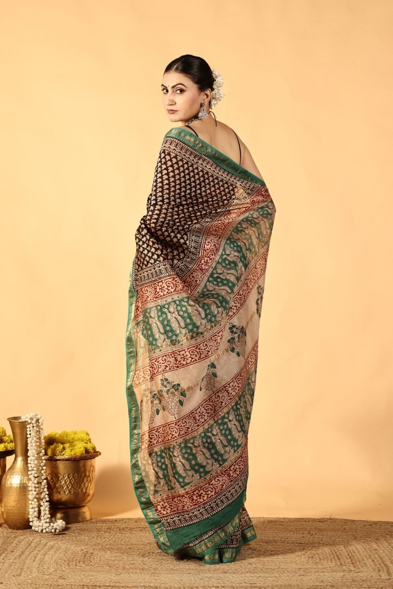 Meadow Edge Block Saree