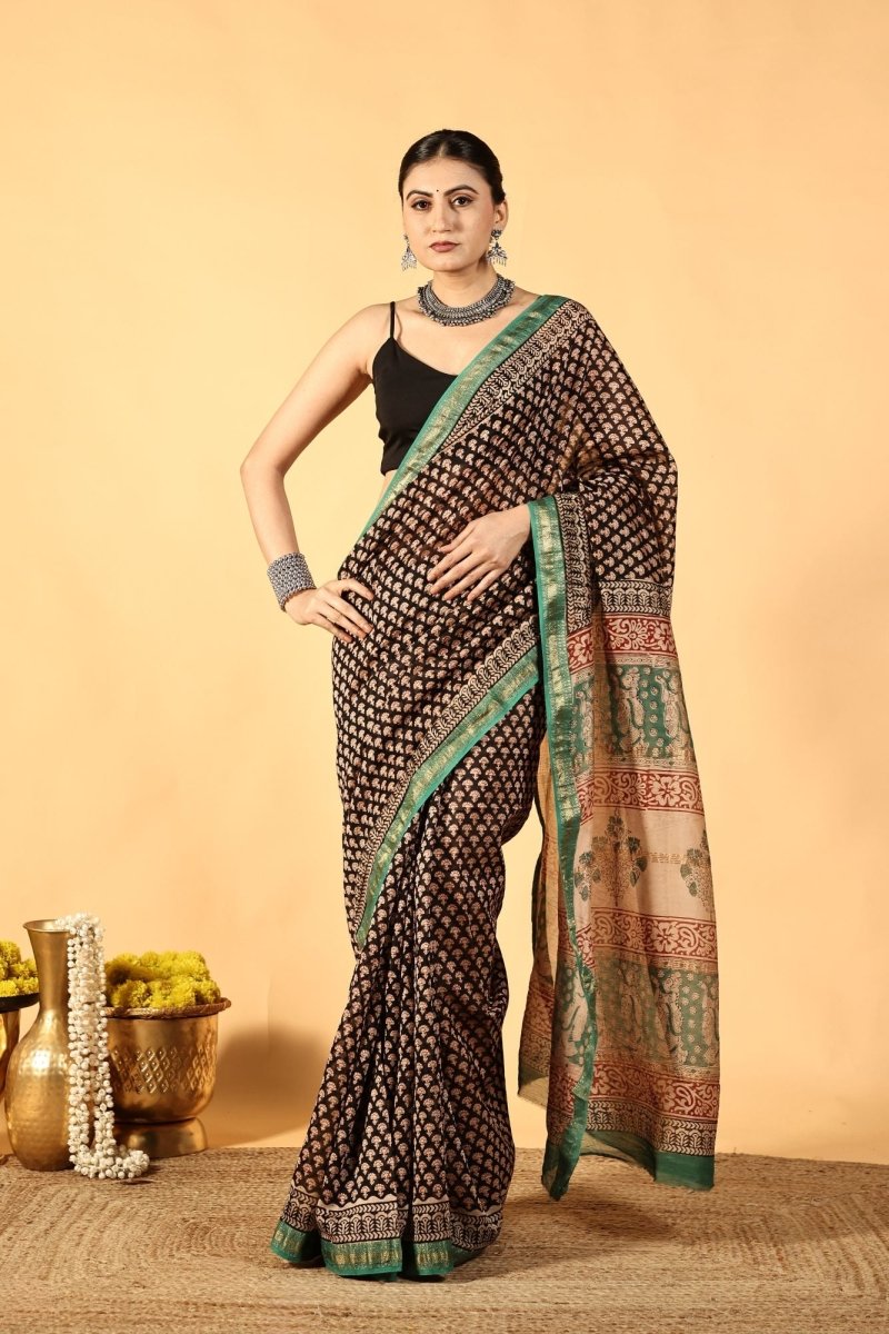 Meadow Edge Block Saree
