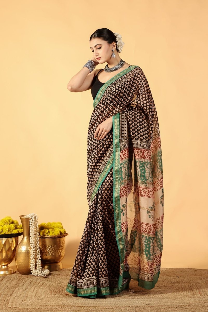 Meadow Edge Block Saree
