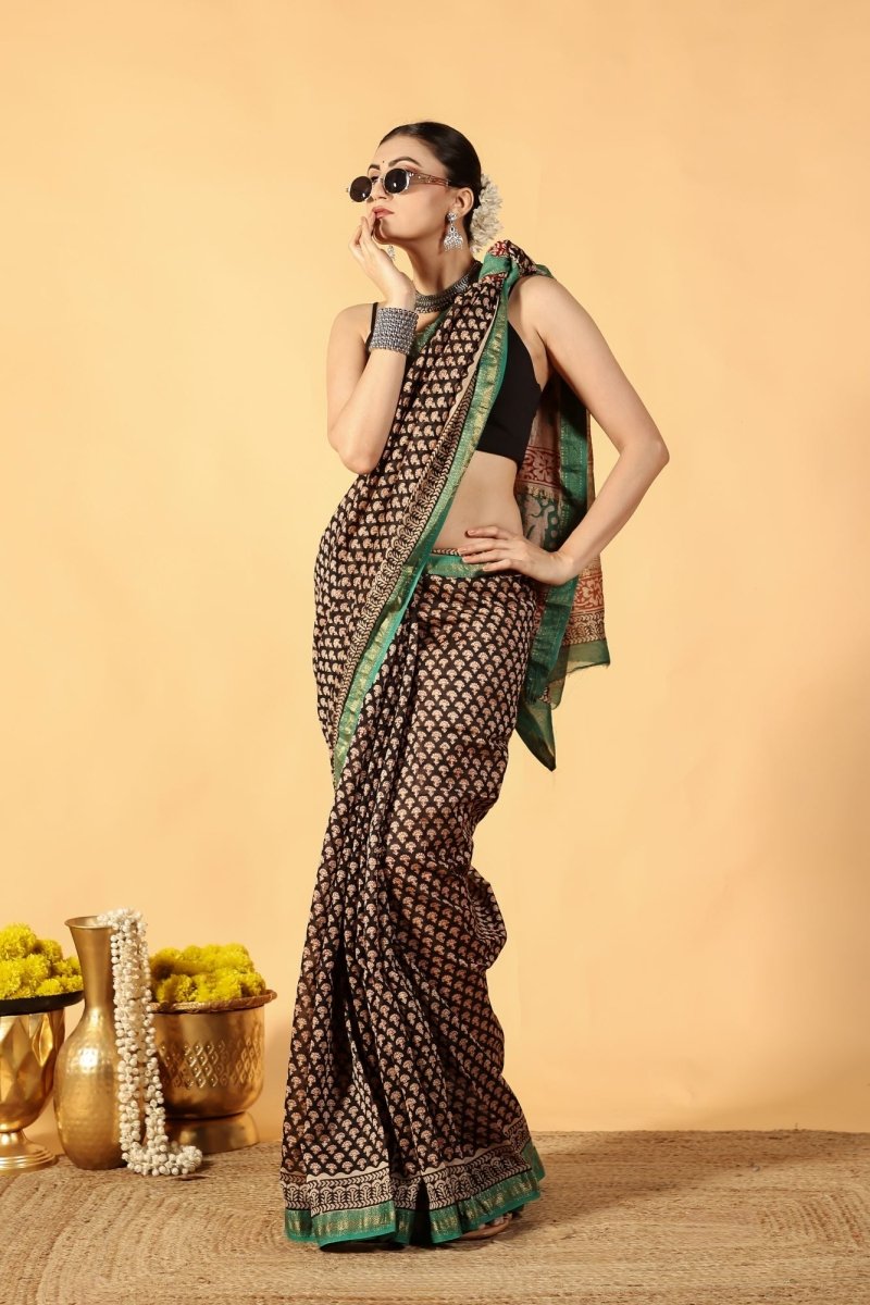 Meadow Edge Block Saree