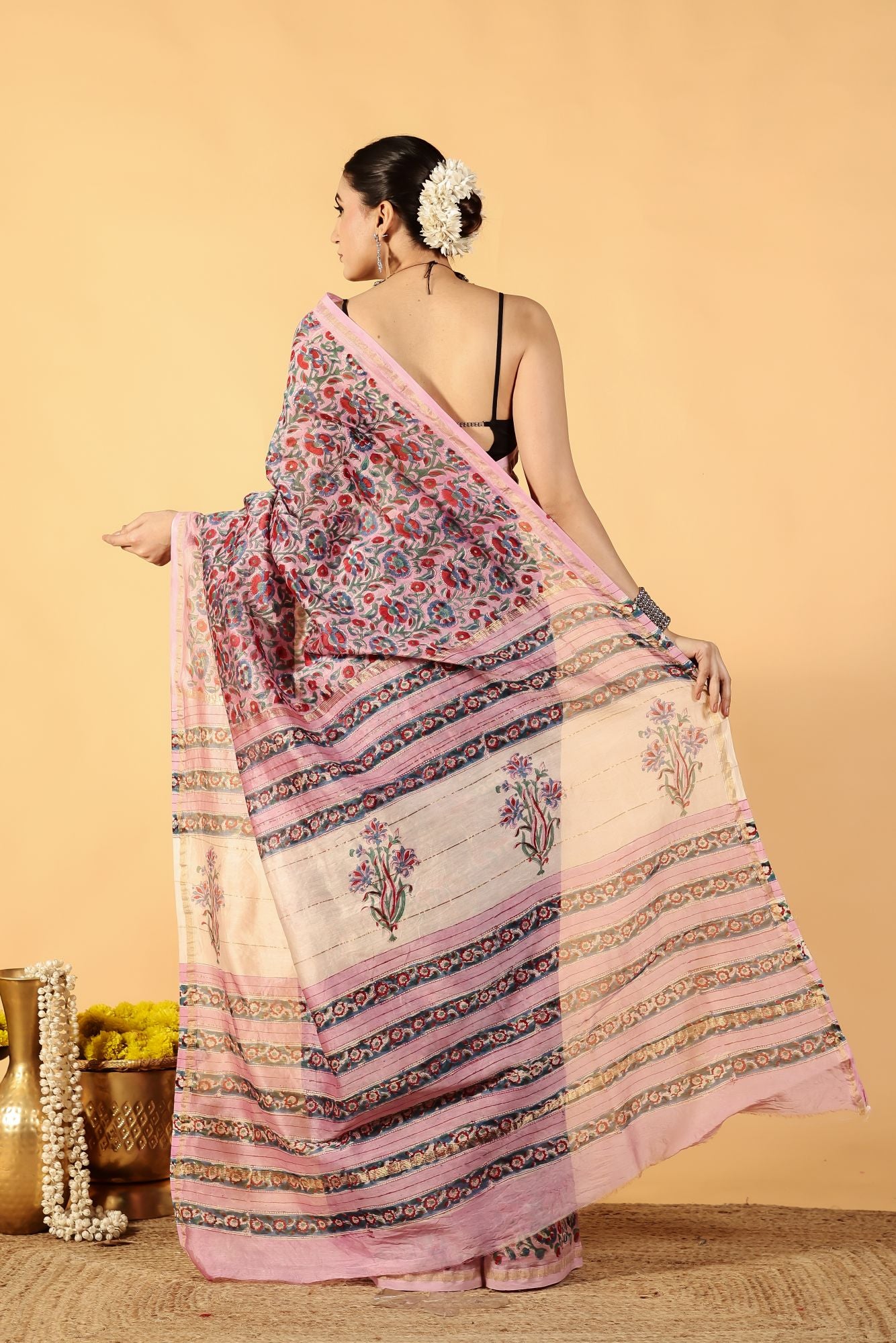 Rosé Aura Chanderi Saree