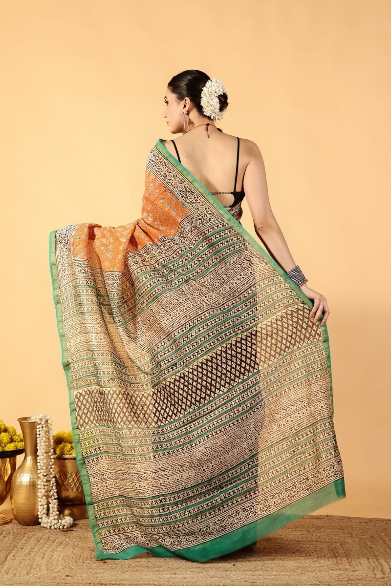 Orange Zest Luxe Chanderi Saree