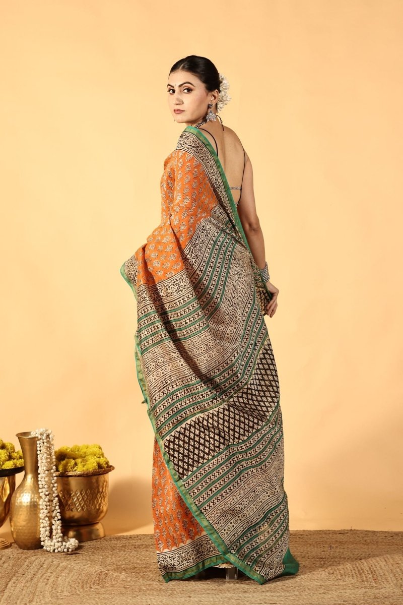 Orange Zest Luxe Chanderi Saree