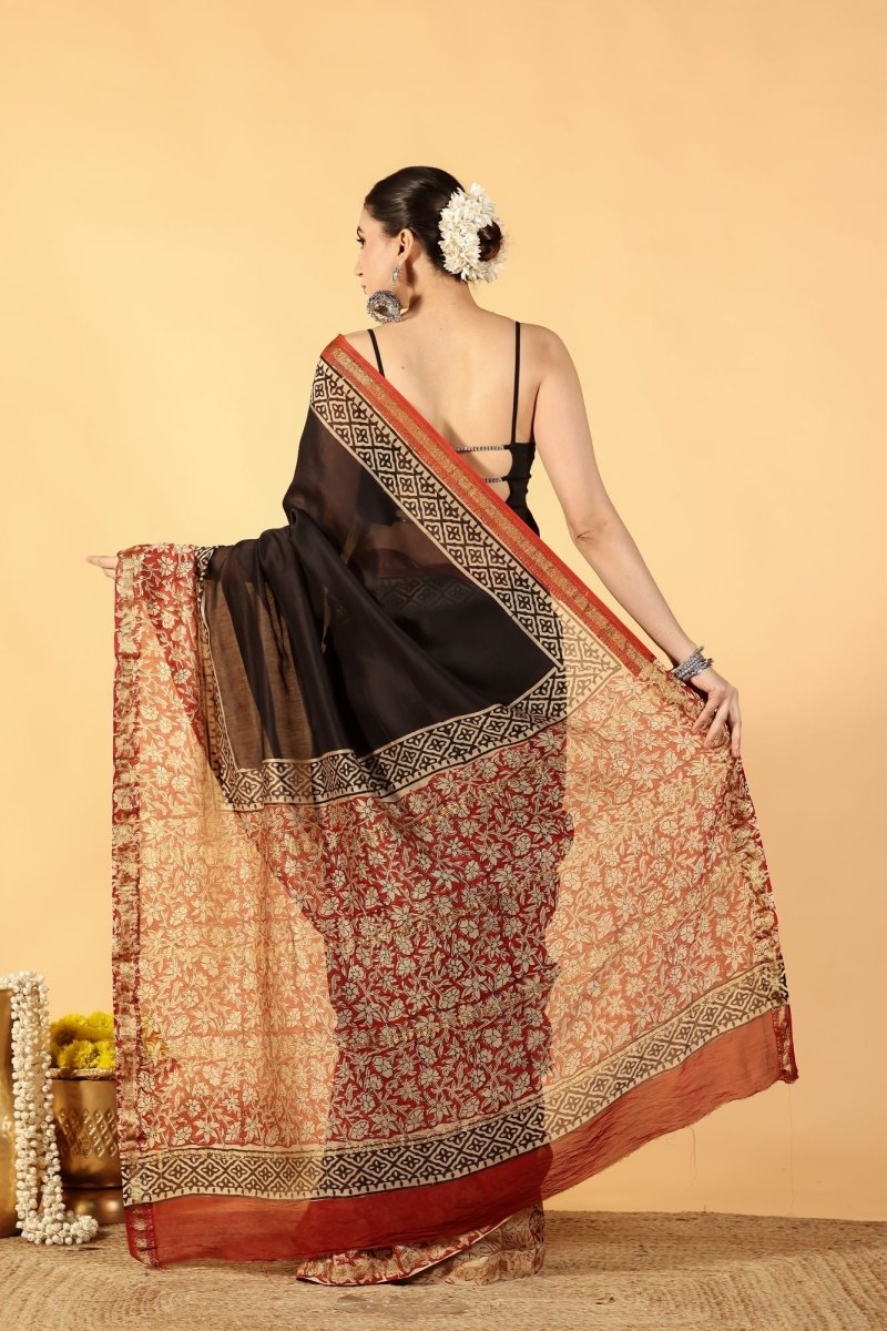 Kalamkari Craft Noir Saree