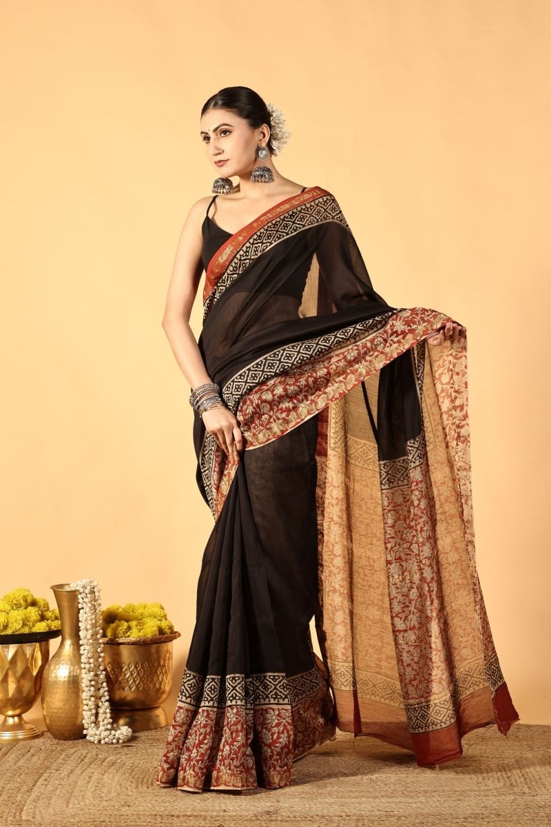 Kalamkari Craft Noir Saree
