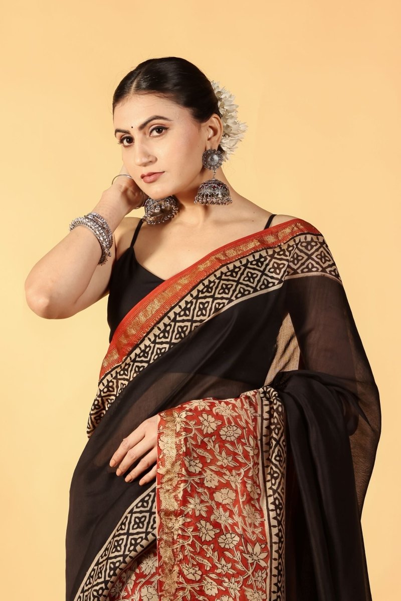 Kalamkari Craft Noir Saree