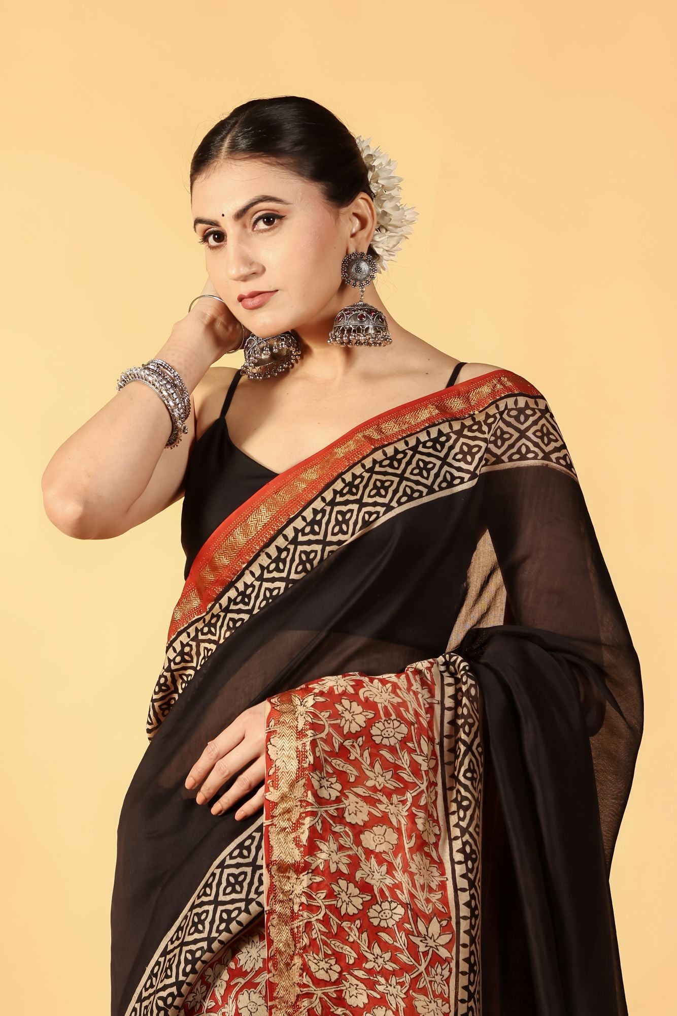 Kalamkari Craft Noir Saree