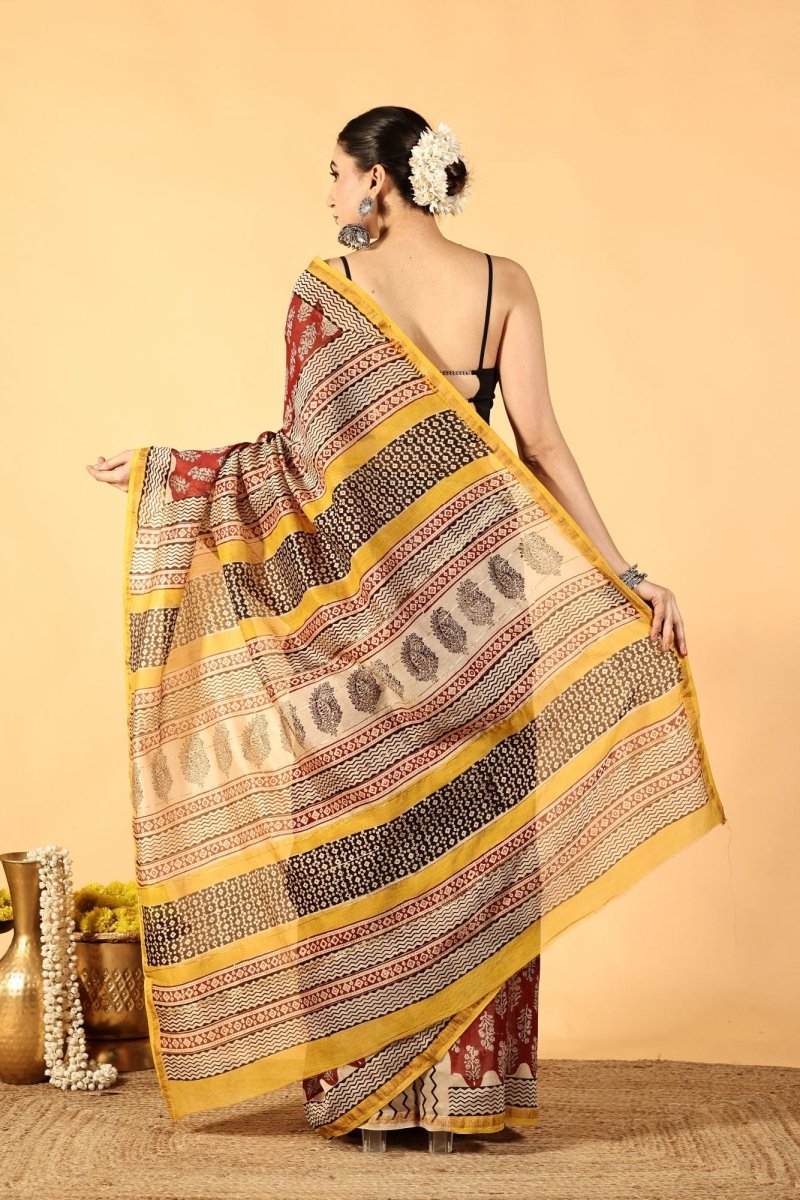 Crimson Radiant Chanderi Saree