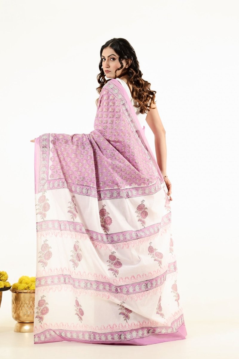 Natural Dye Pink Blossom Saree