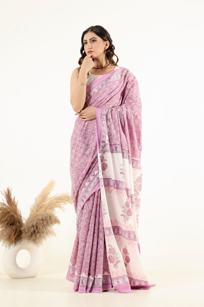 Natural Dye Pink Blossom Saree