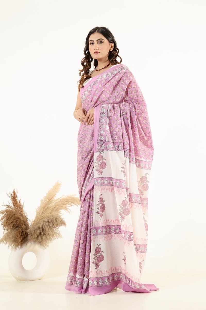 Natural Dye Pink Blossom Saree