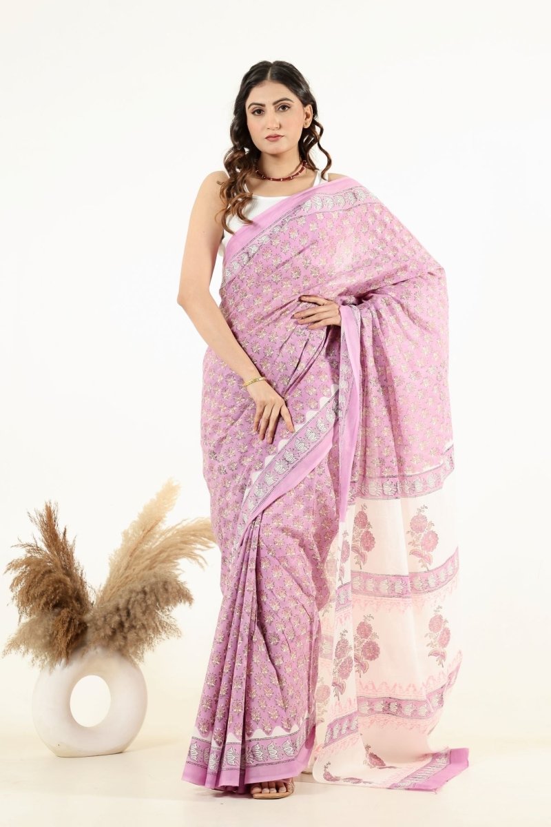 Natural Dye Pink Blossom Saree