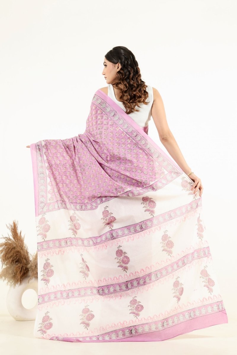 Natural Dye Pink Blossom Saree