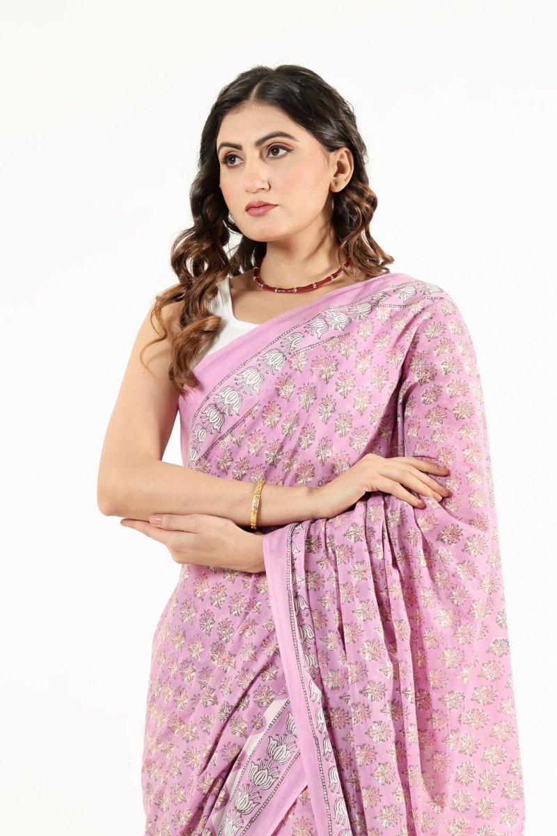 Natural Dye Pink Blossom Saree