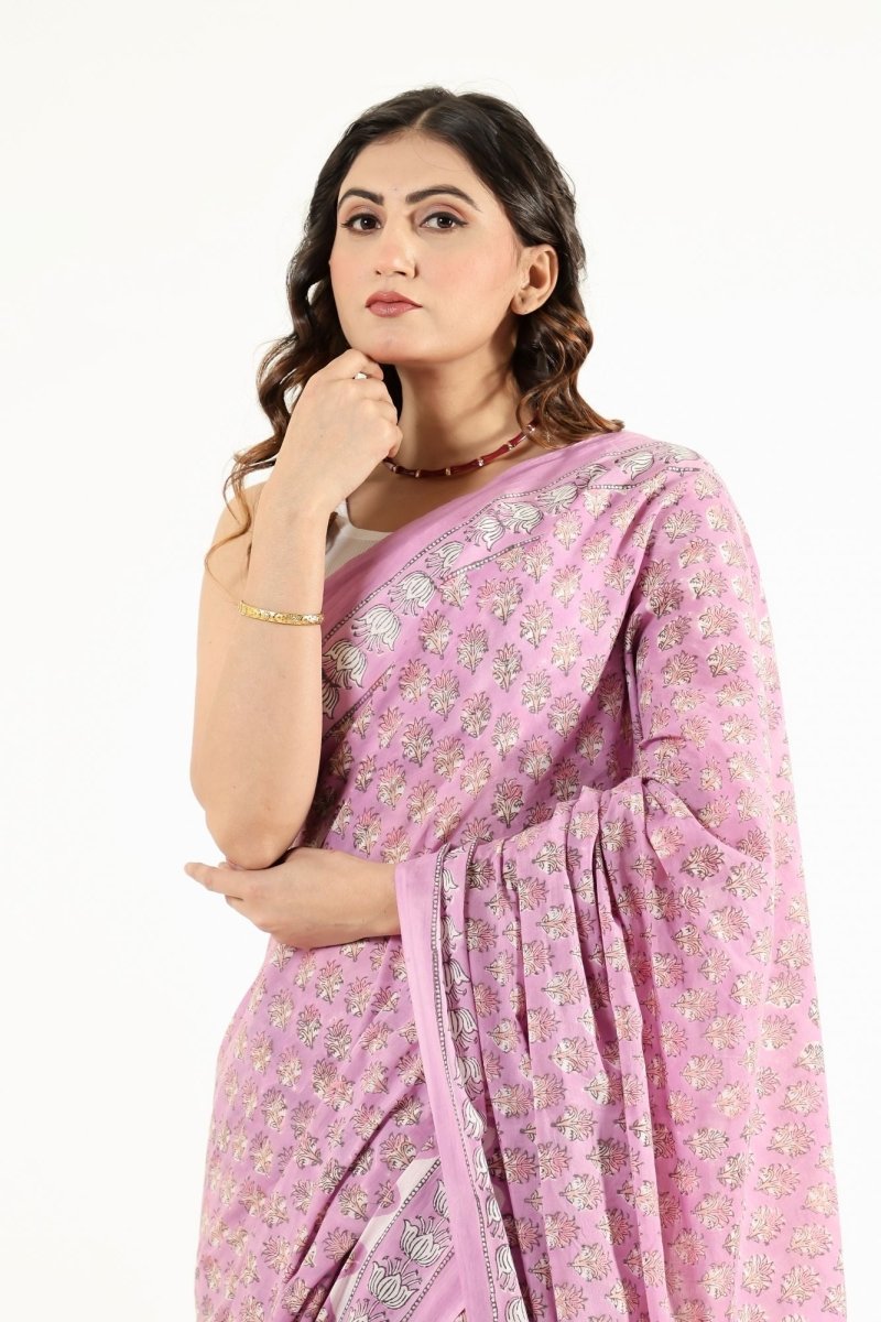 Natural Dye Pink Blossom Saree