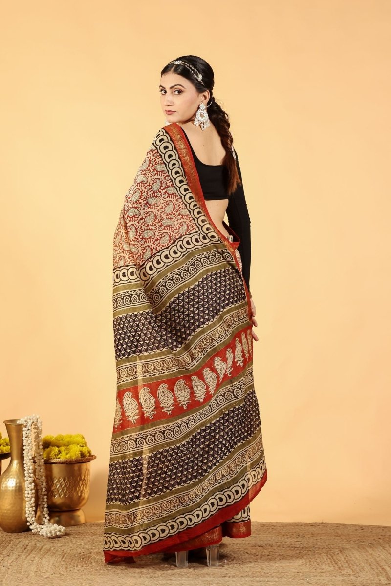 Brick Poetry Saree
