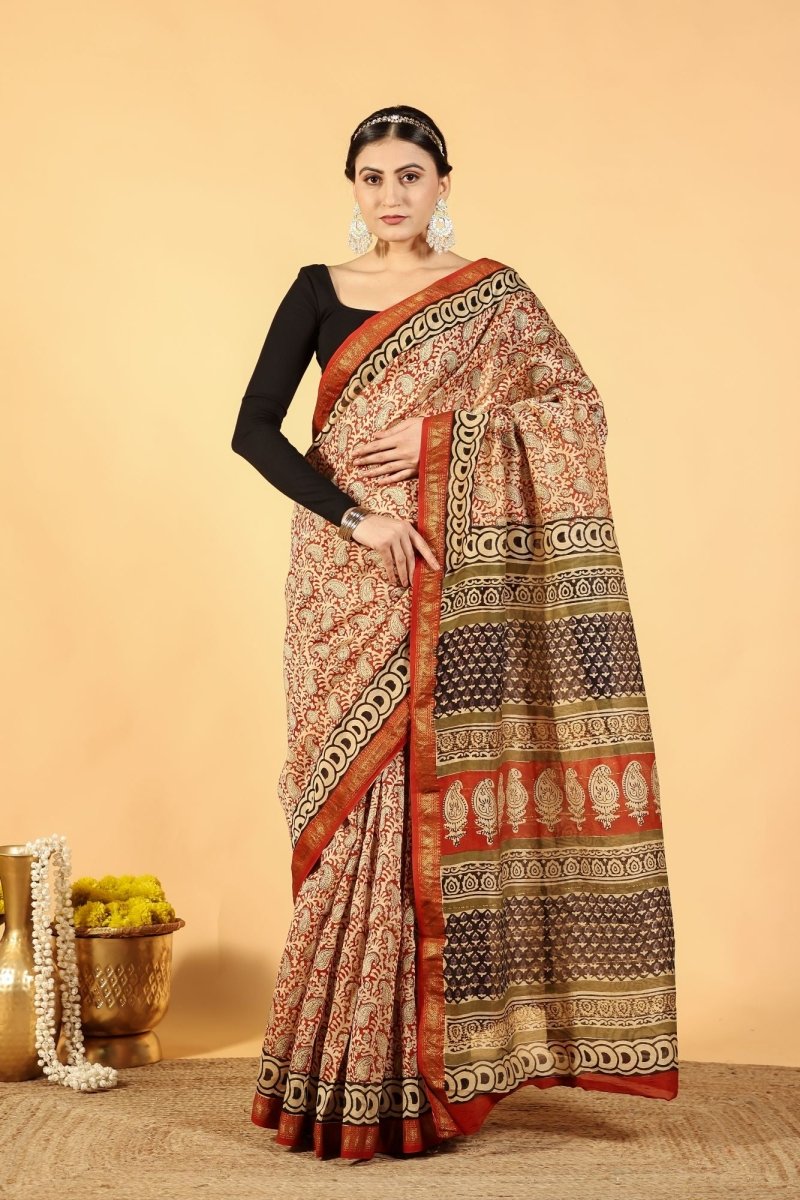 Brick Poetry Saree
