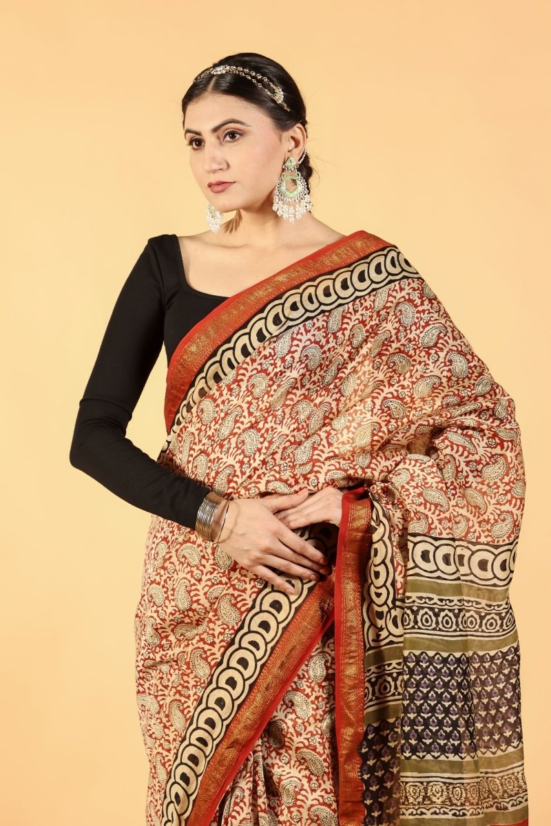 Brick Poetry Saree