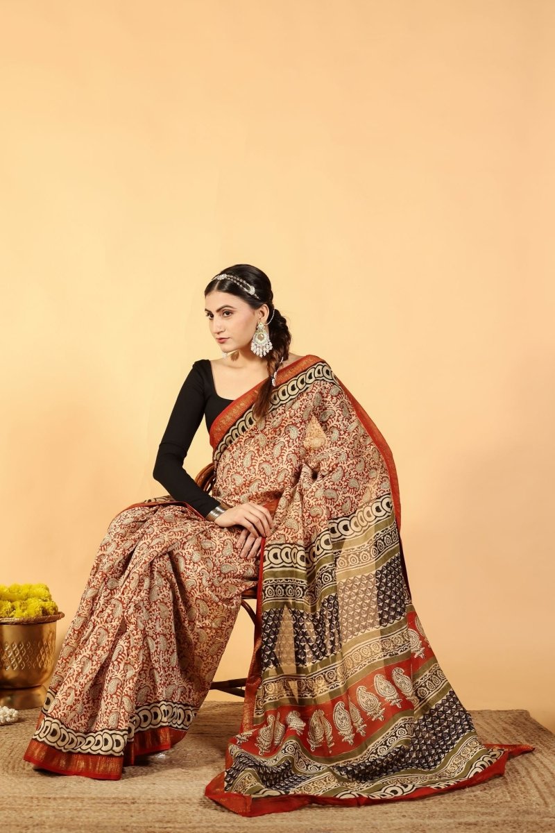 Brick Poetry Saree
