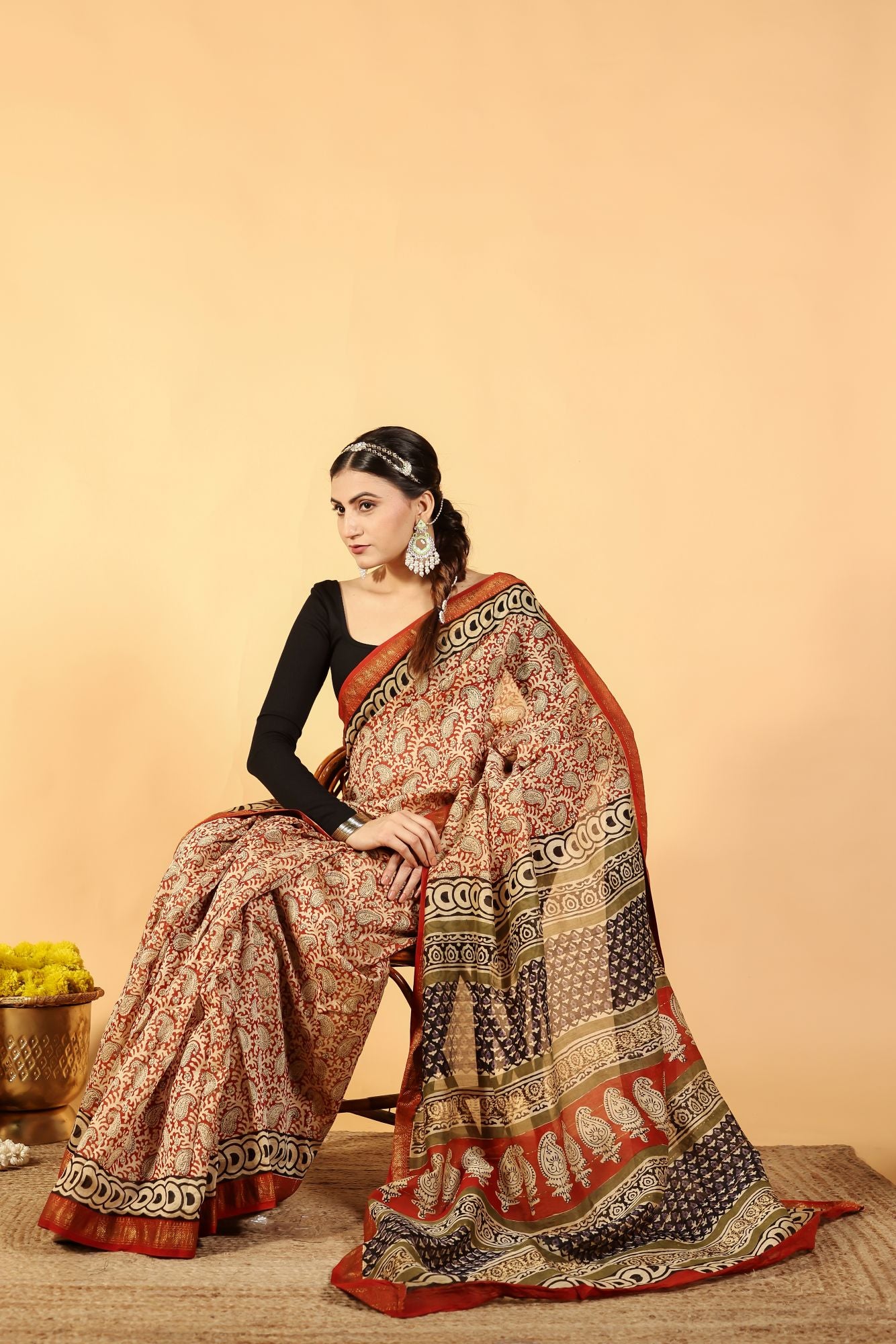 Brick Poetry Saree