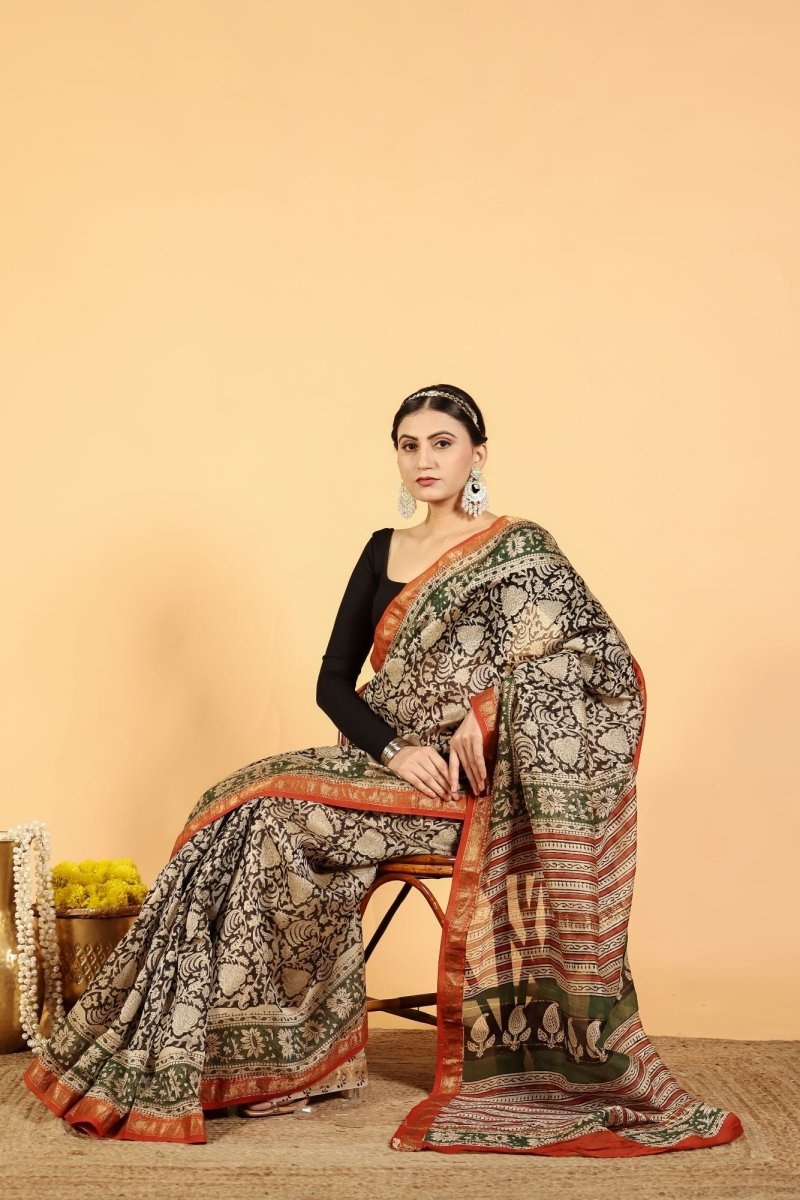 Green Edge Noir Saree