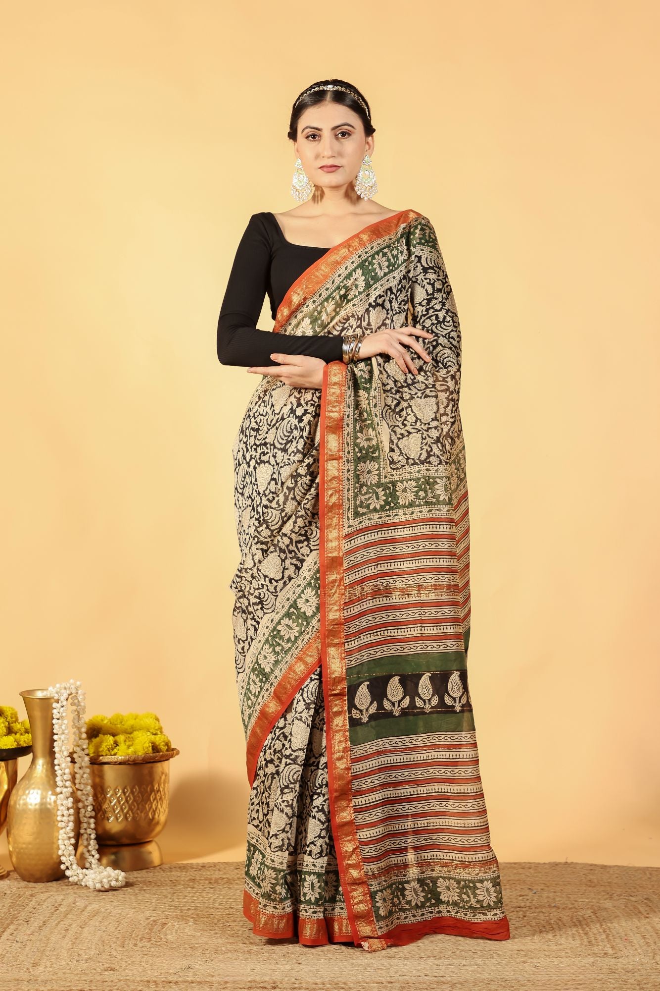 Green Edge Noir Saree
