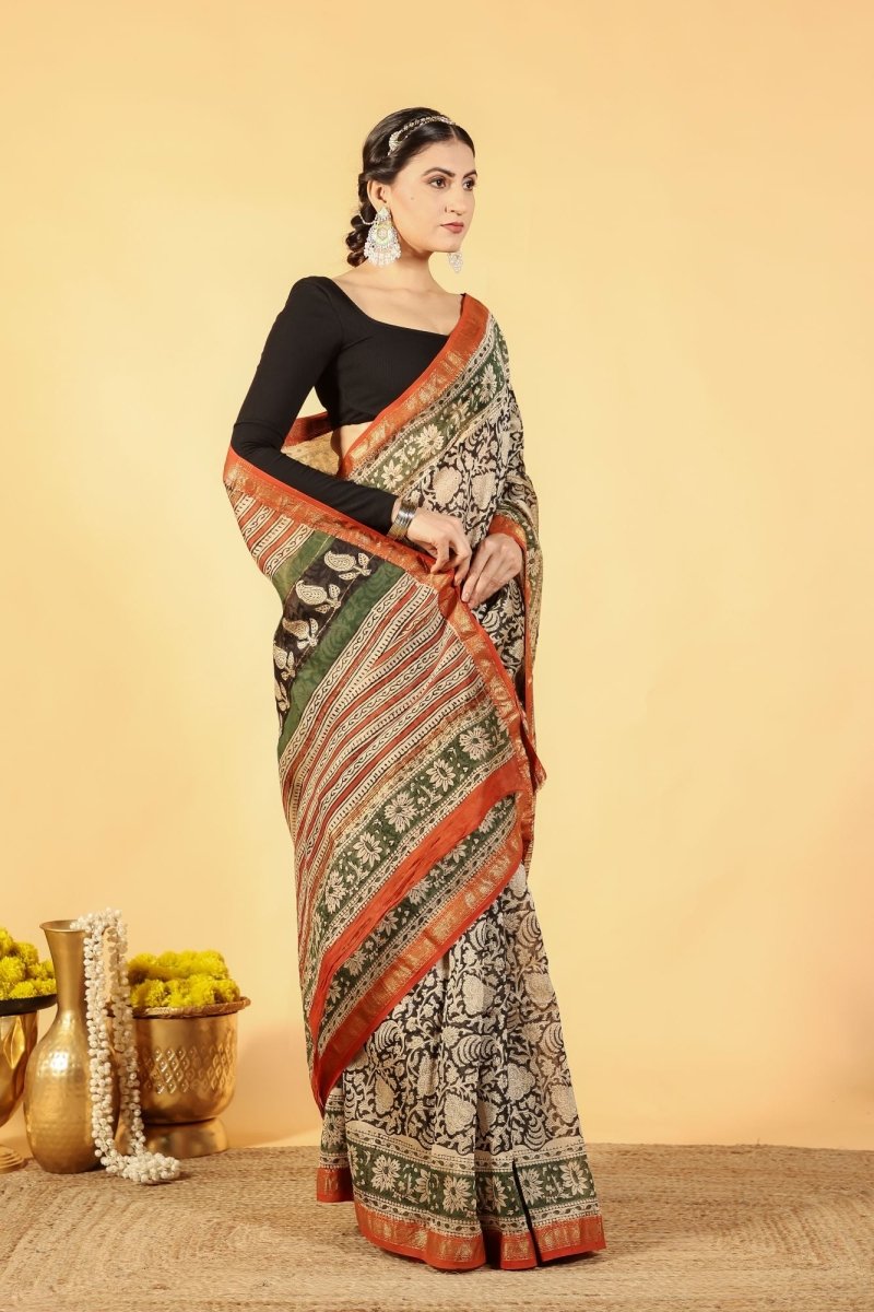 Green Edge Noir Saree