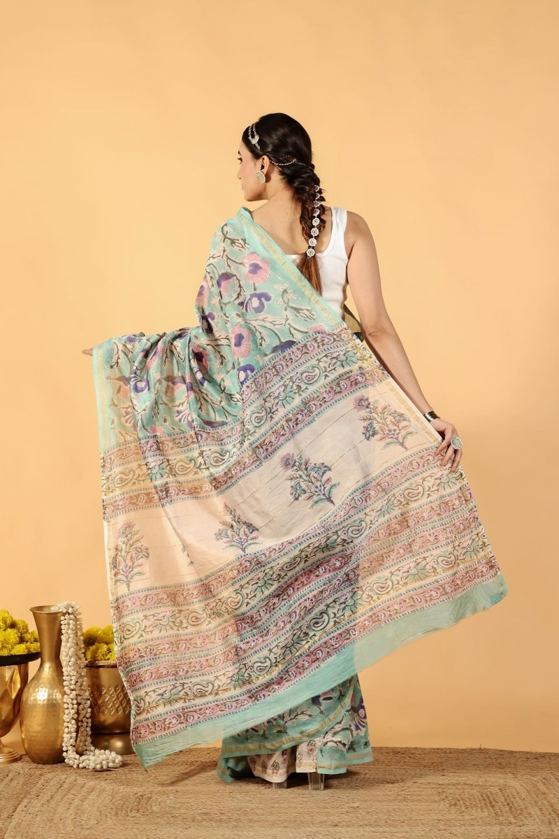Sage Whisper Chanderi Saree