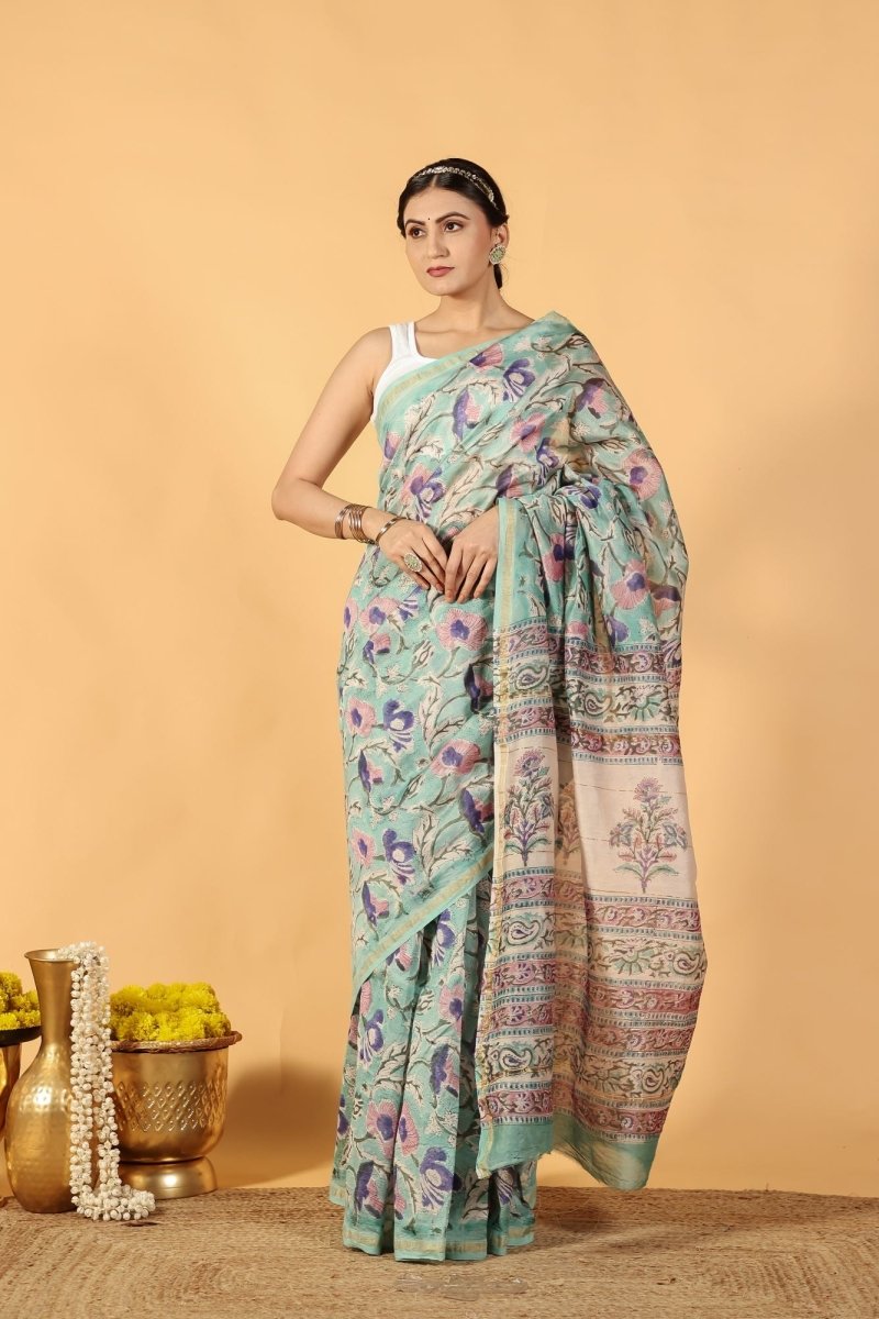 Sage Whisper Chanderi Saree