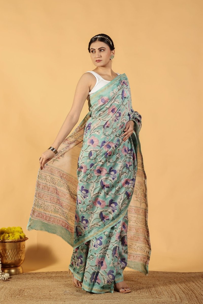 Sage Whisper Chanderi Saree