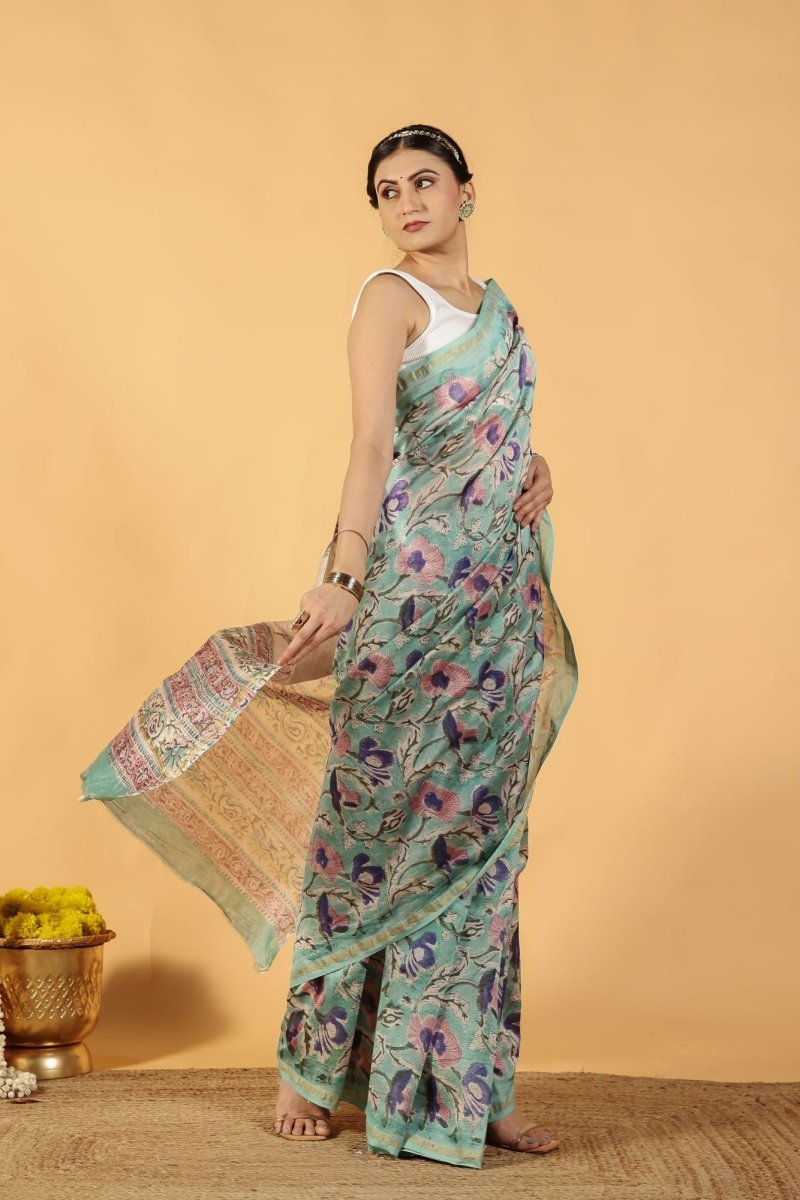 Sage Whisper Chanderi Saree