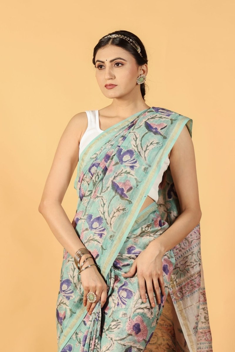 Sage Whisper Chanderi Saree