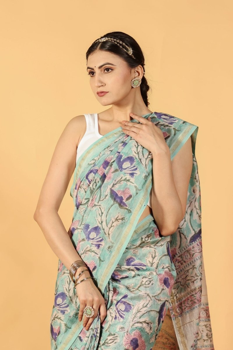 Sage Whisper Chanderi Saree