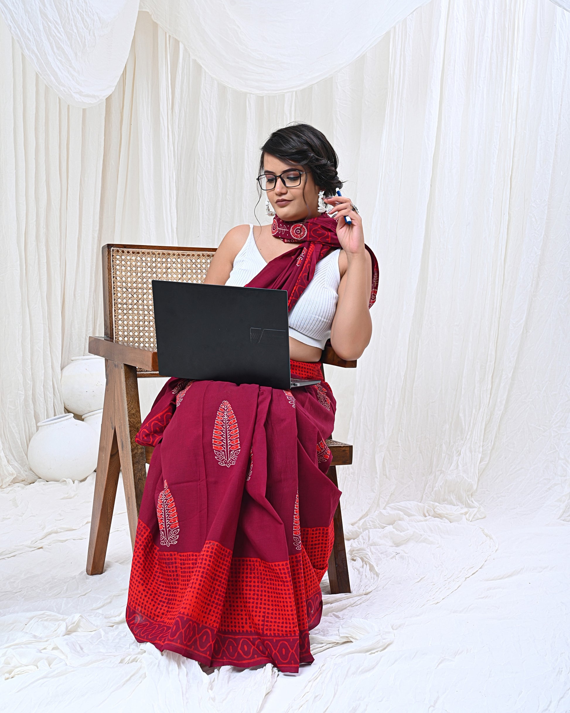 Maroon Love Saree