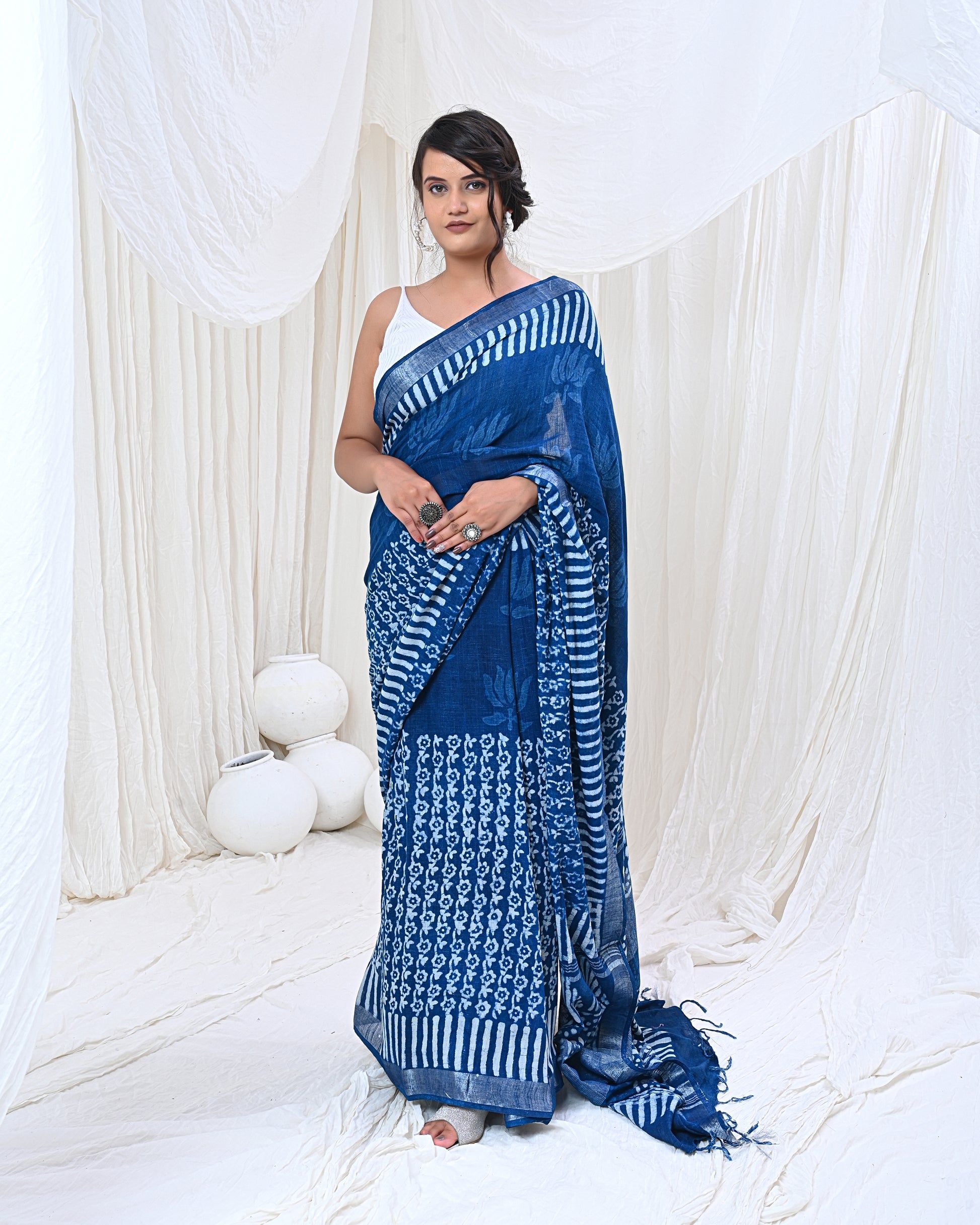 Navy Nectar Saree