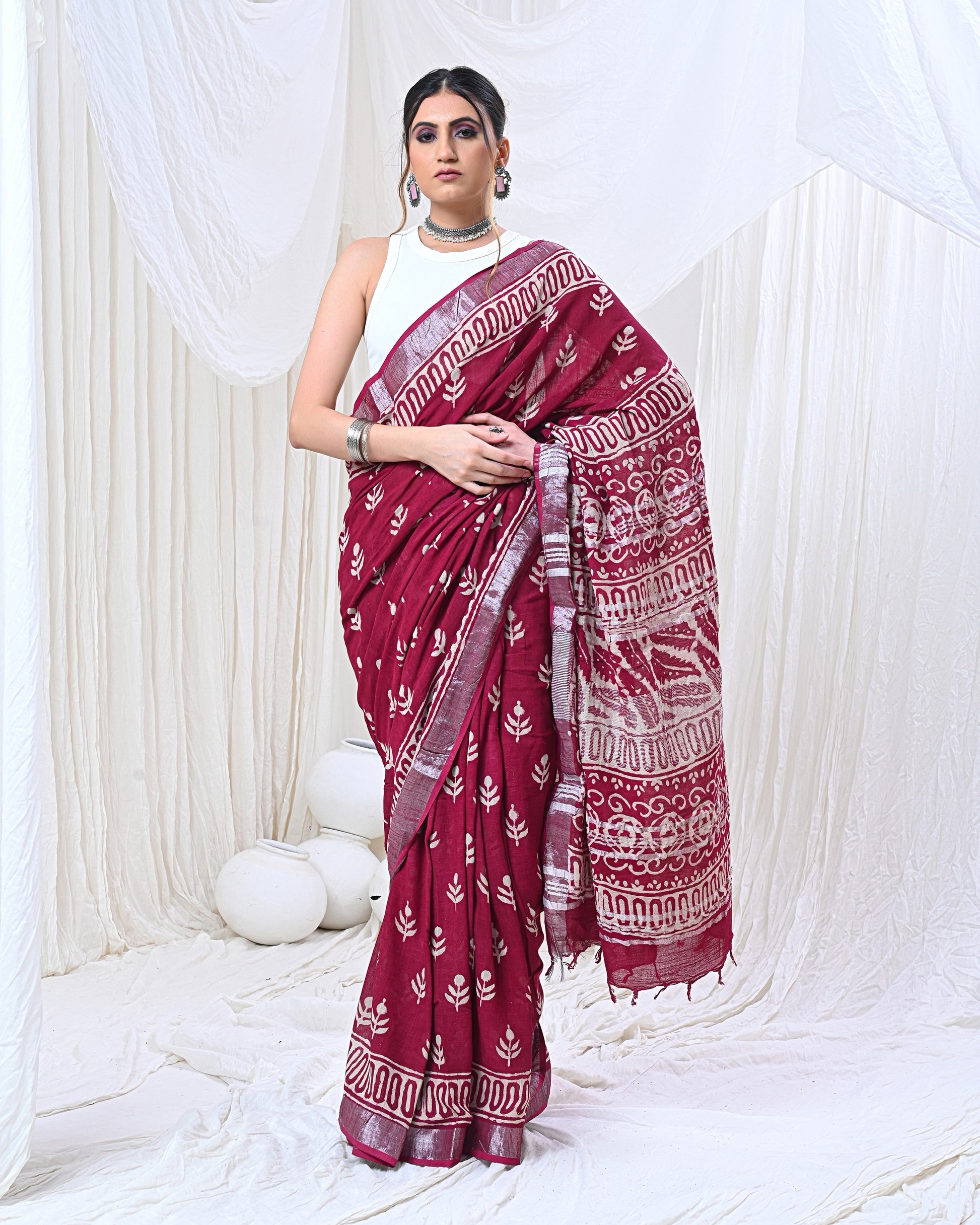 Vibrate Crimson Saree