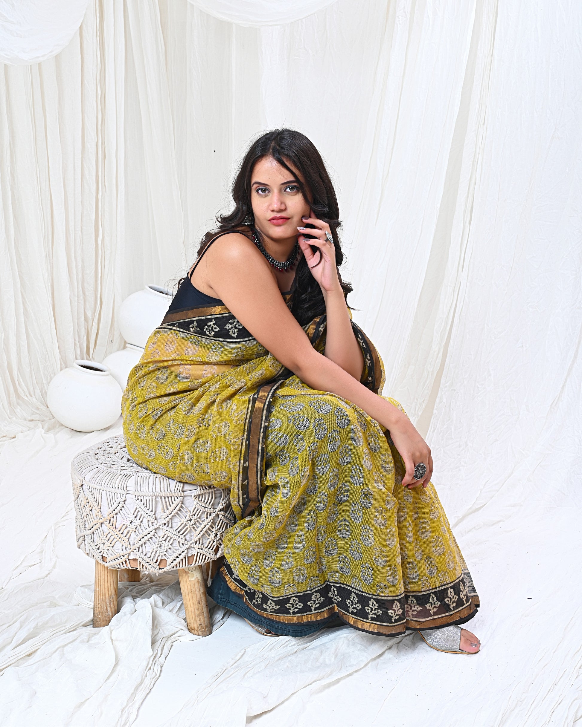 Kota Handblock printed saree