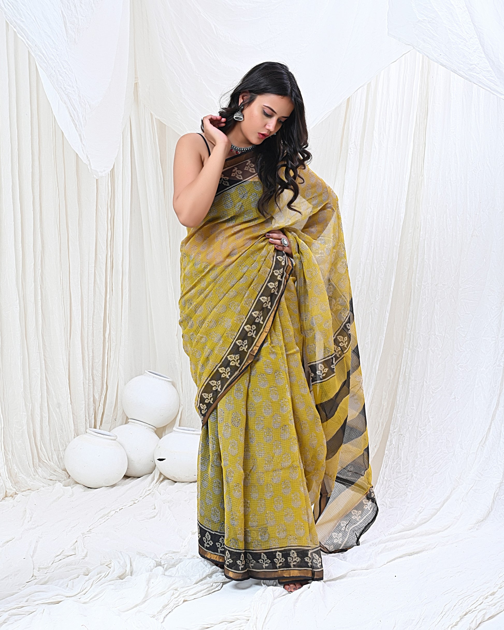 Basanti Tale Saree