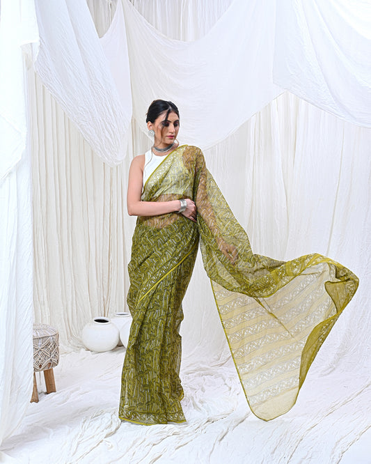 Olive Oasis Saree