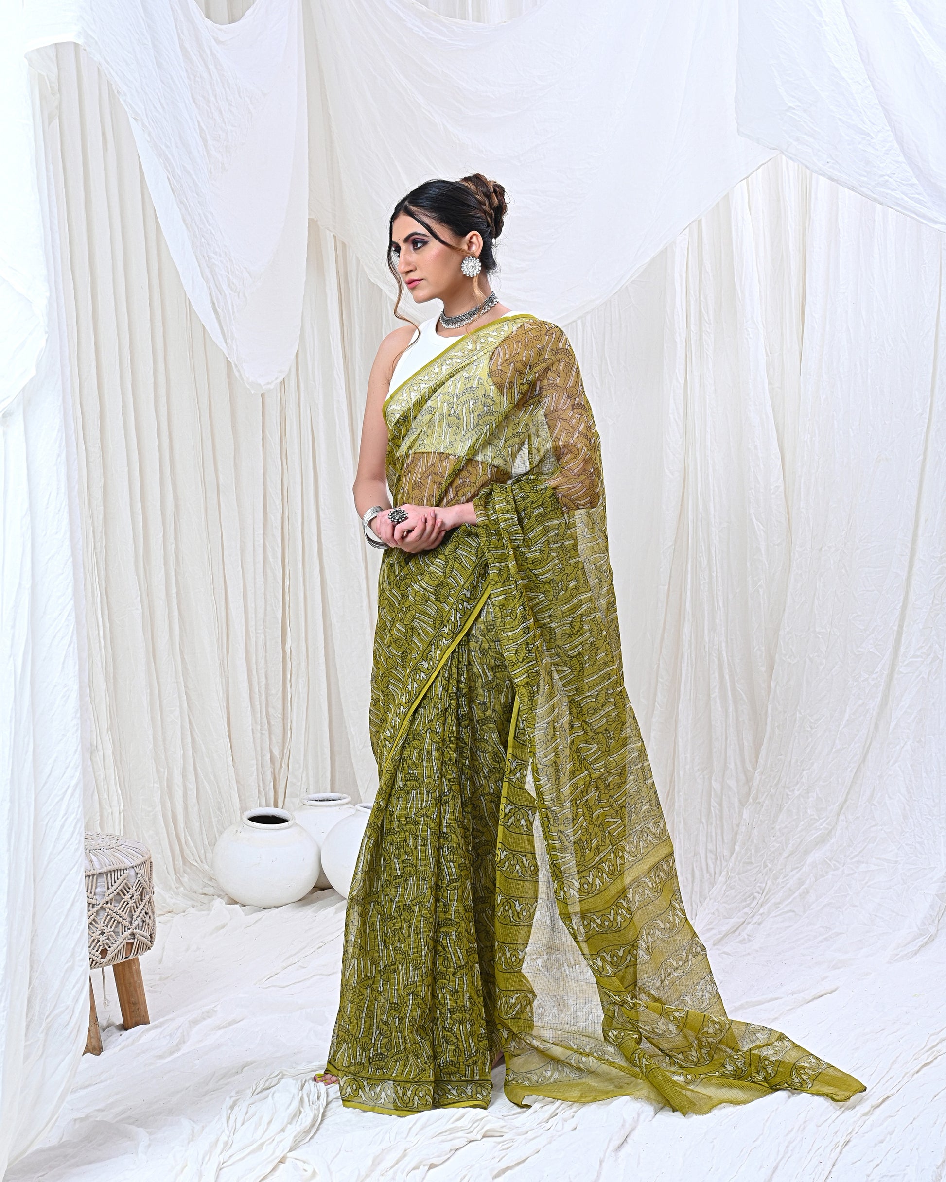 Olive Oasis Saree