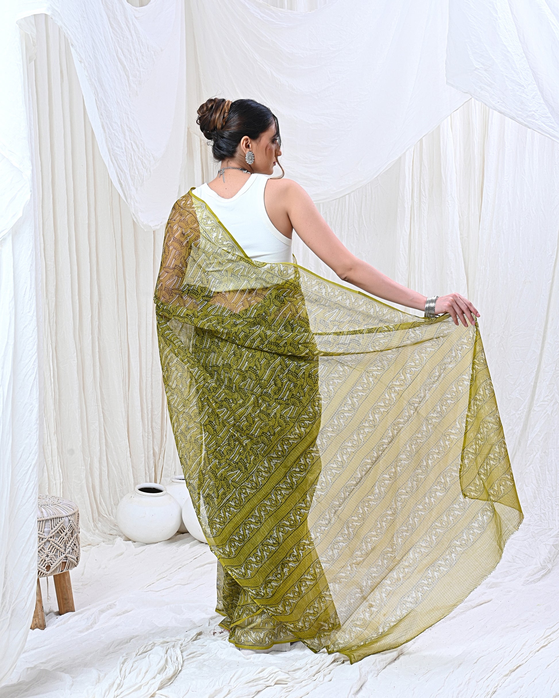 Olive Oasis Saree