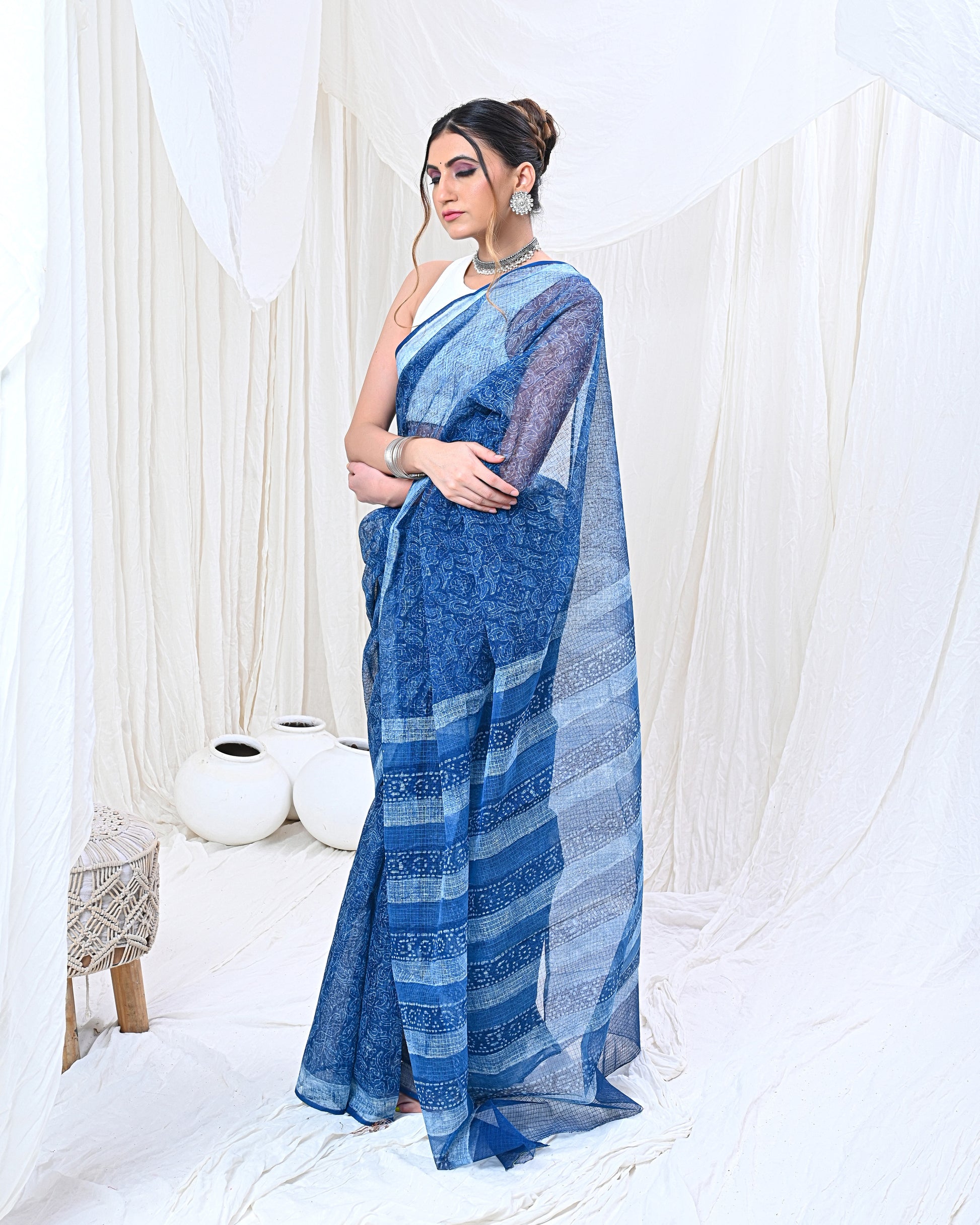 Midnight Ocean Saree