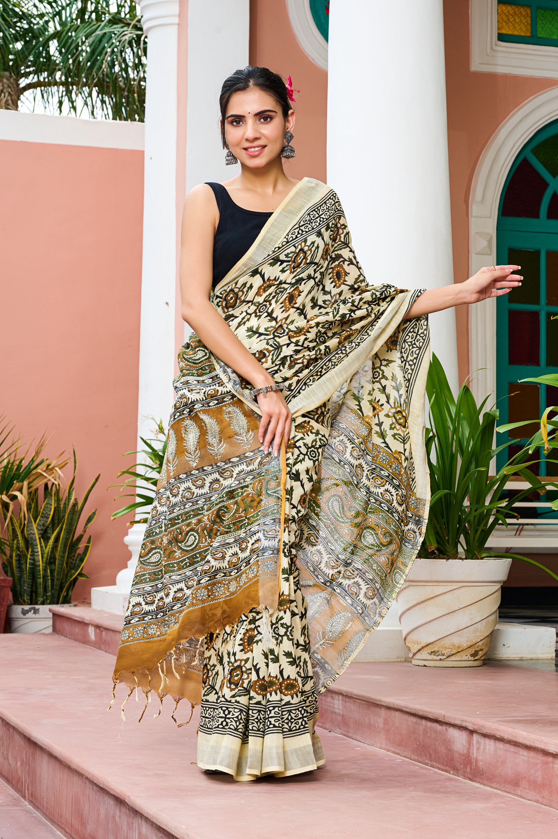 Sunny bloom Saree