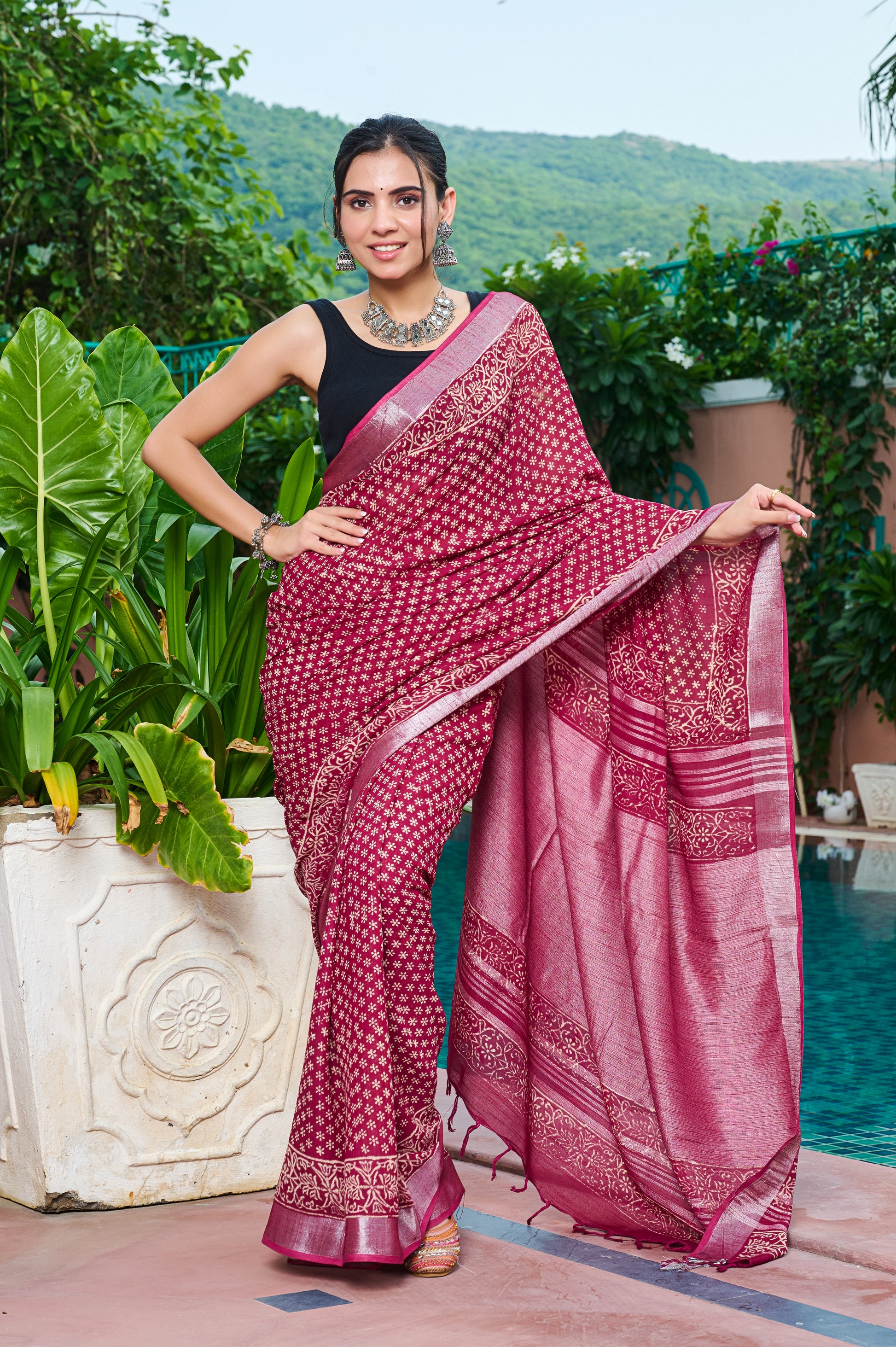 Maroon Elegance Saree