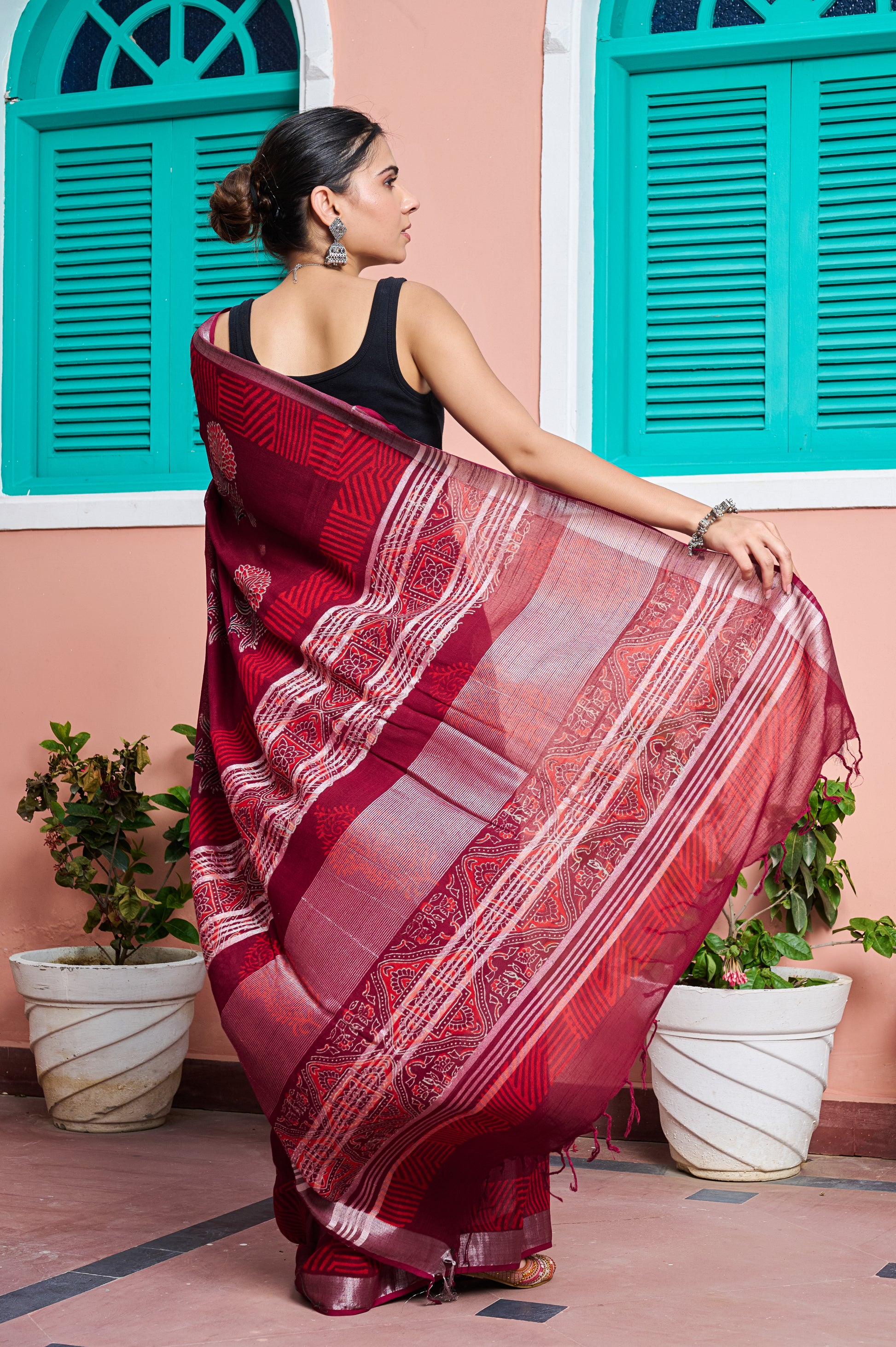 Red Bloom Saree