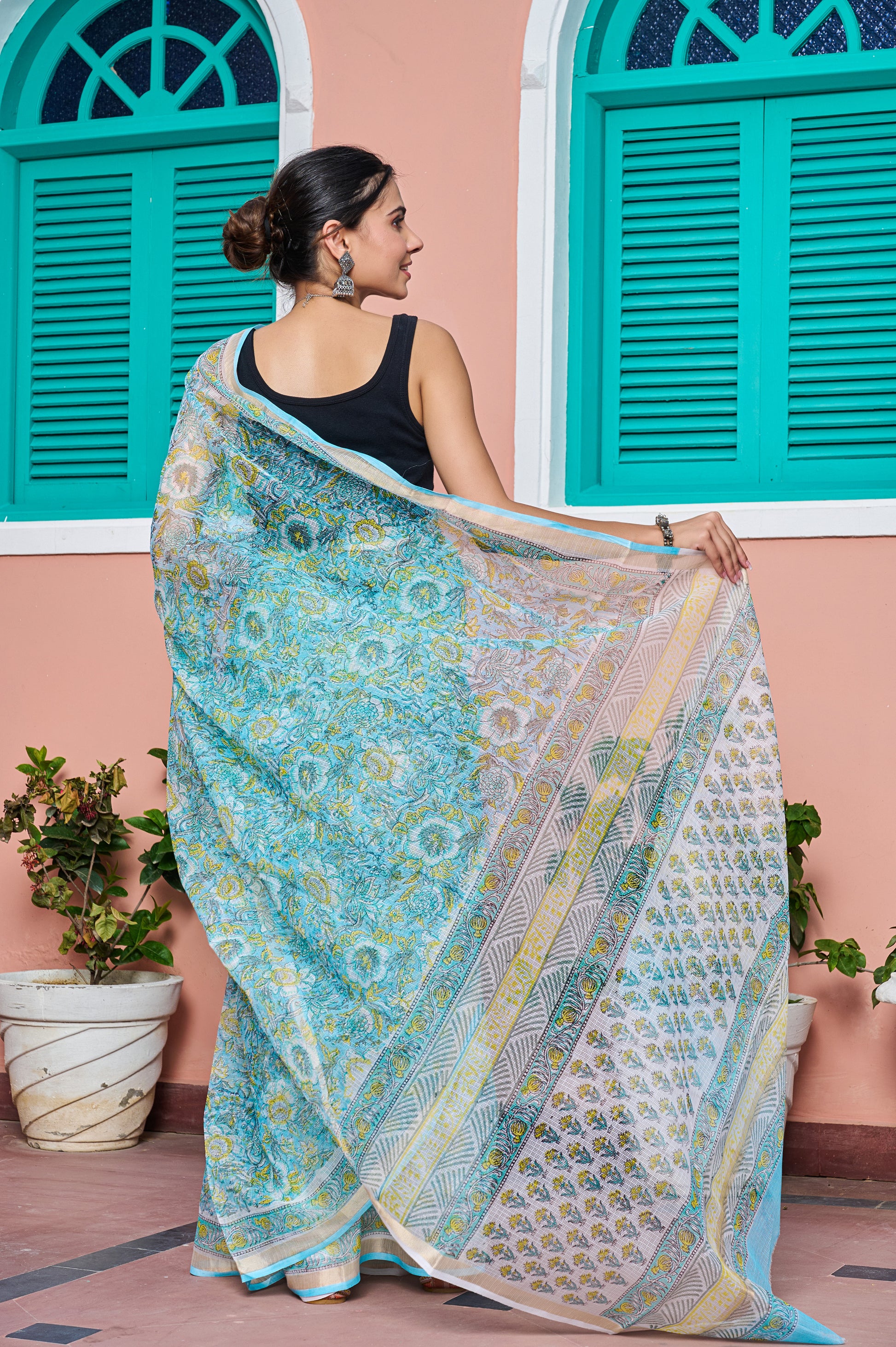 Silent Sky Saree