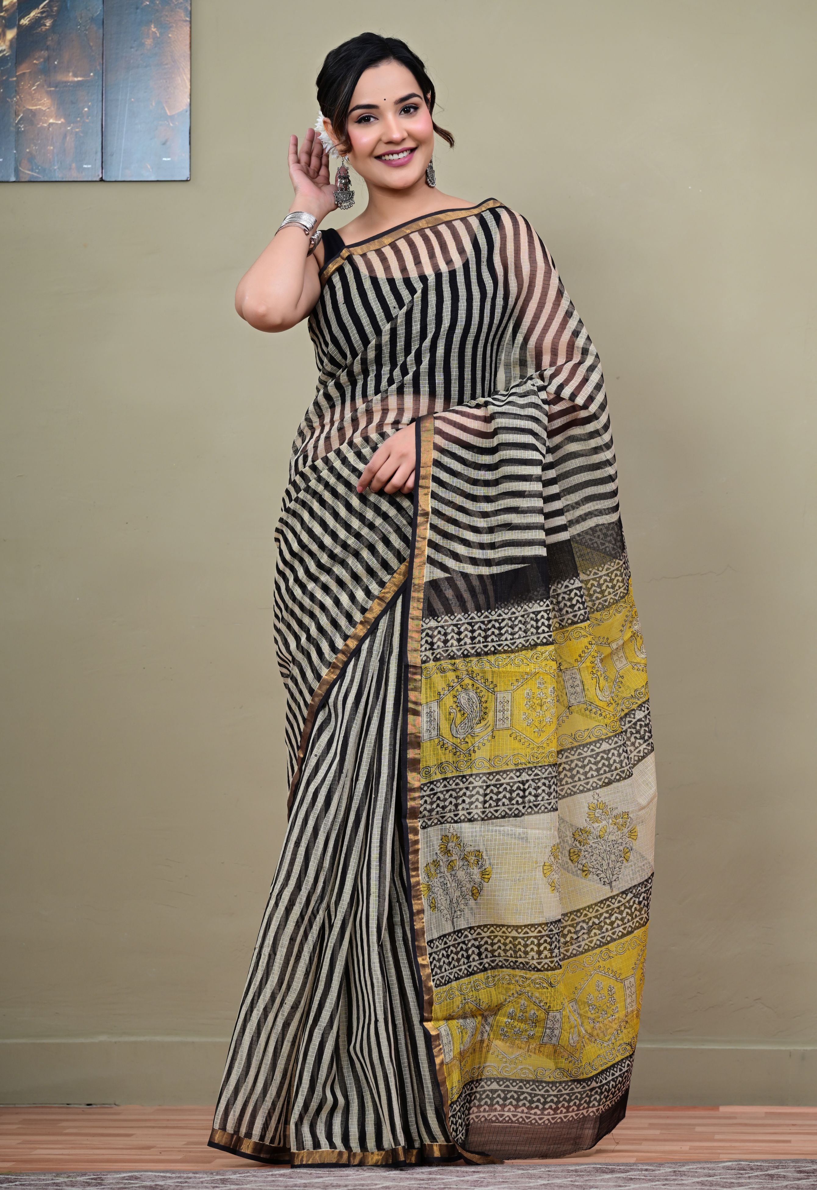 Regal Stripes Kota Saree
