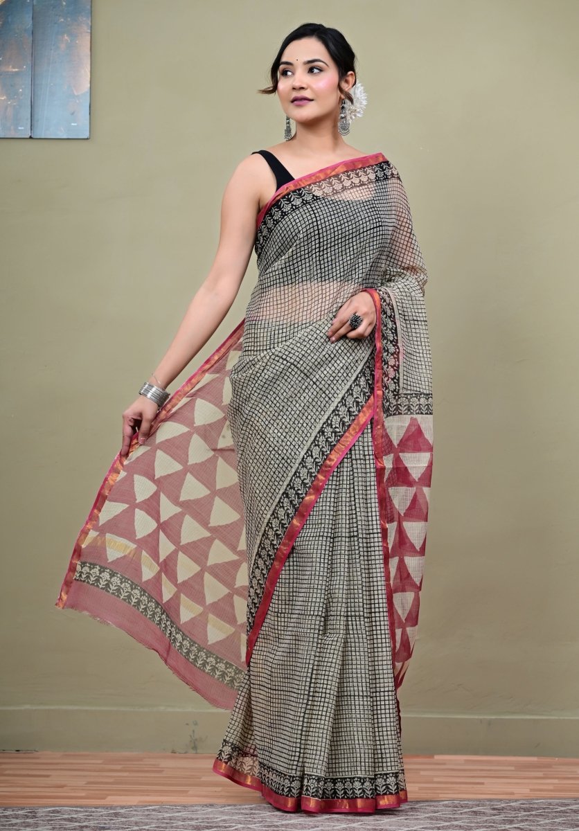 Bold Stripes Kota Saree