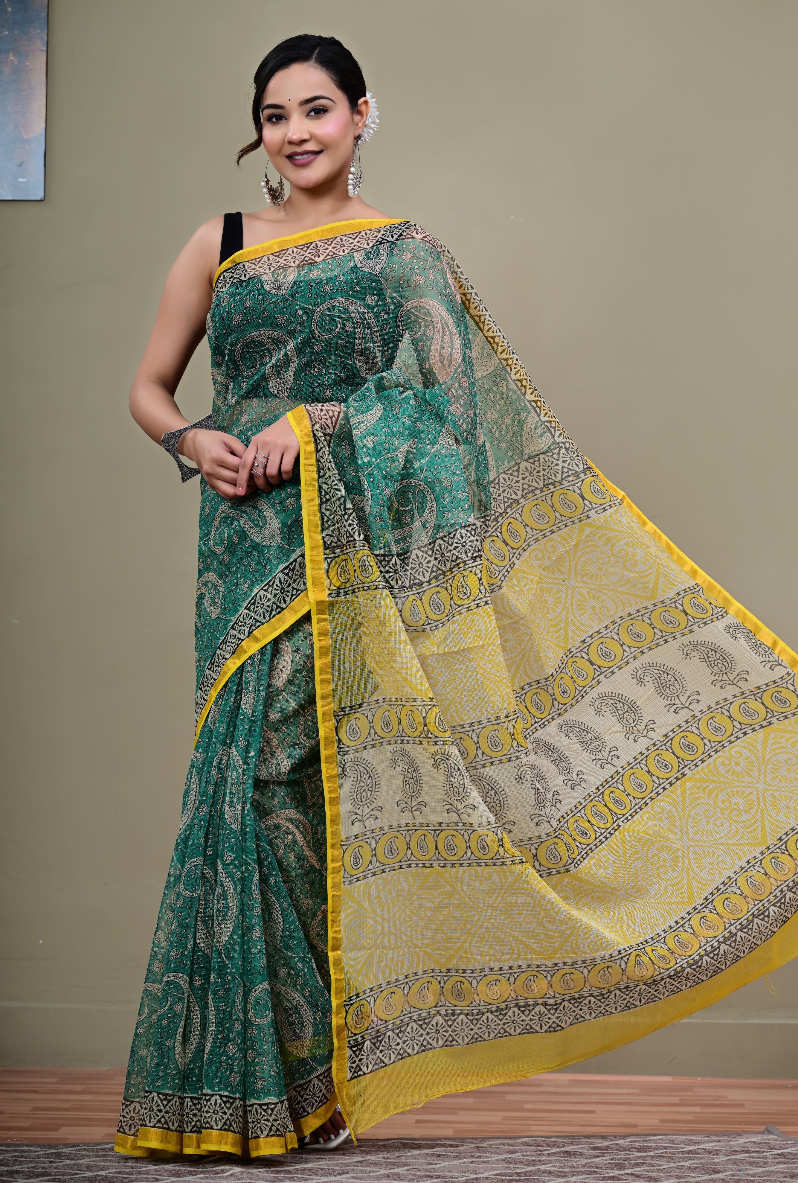 Green Aura Kota Saree
