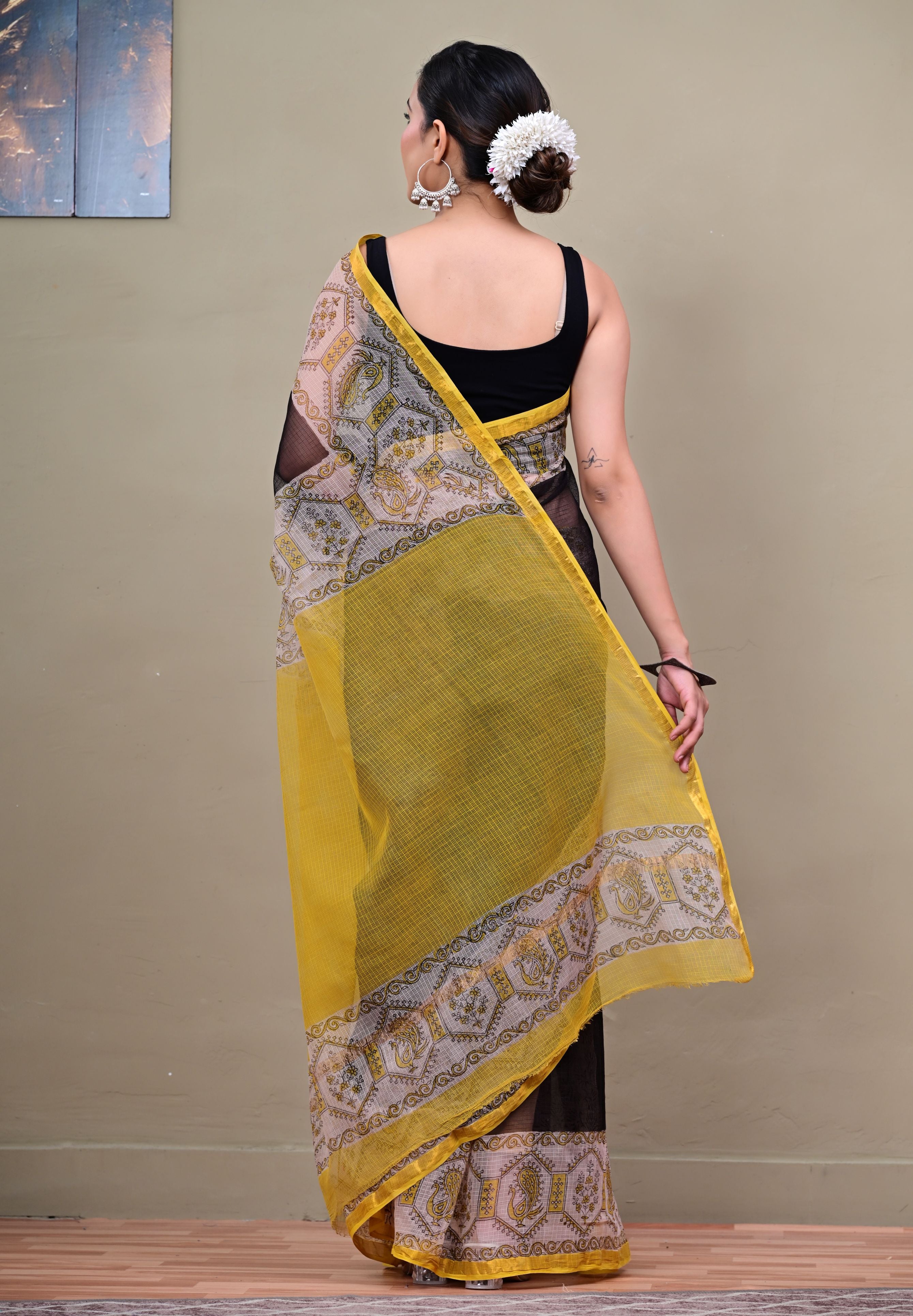 Mustard Story Kota saree